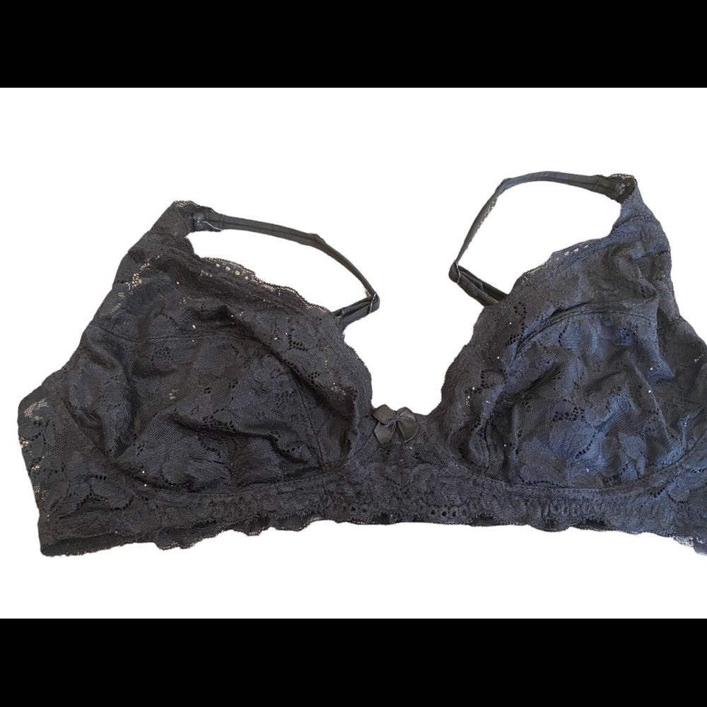 New With No Tags Pure Black Soft Net Bra. Size 38 - image 2